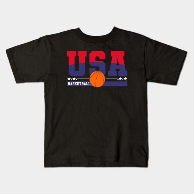 USA Basketball // Logo type // Retro Kids T-Shirt by Aloenalone